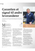 Garantien et signal til andre leverandører