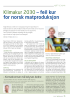 Klimakur 2030 - feil kur for norsk matproduksjon