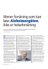 Mener forskning som kan løse Alzheimergåten, ikke er helseforskning