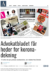 Advokatbladet får heder for korona-dekning