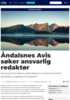 Åndalsnes Avis søker ansvarlig redaktør