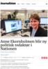 Anne Ekornholmen blir ny politisk redaktør i Nationen