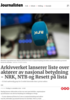 Arkivverket lanserer liste over aktører av nasjonal betydning - NRK, NTB og Resett på lista
