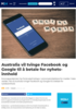 Australia vil tvinge Facebook og Google til å betale for nyhetsinnhold