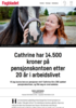 Cathrine har 14.500 kroner på pensjonskontoen etter 20 år i arbeidslivet