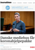 Danske mediehus får koronahjelpepakke