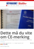 Dette må du vite om CE-merking