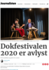 Dokfestivalen 2020 er avlyst
