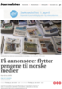 Få annonsører flytter pengene til norske medier