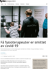 Få fysioterapeuter er smittet av covid-19