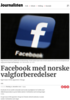 Facebook med norske valgforberedelser