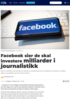 Facebook sier de skal investere milliarder i journalistikk