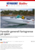 Foreslår generell fartsgrense på sjøen