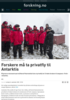 Forskere må ta privatfly til Antarktis