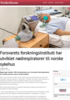 Forsvarets forskningsinstitutt har utviklet nødrespiratorer til norske sykehus