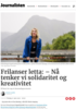 Frilanser letta, tross alt: - Nå tenker vi solidaritet og kreativitet