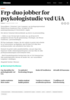 Frp-duo jobber for psykologistudie ved UiA