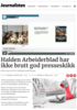 Halden Arbeiderblad har ikke brutt god presseskikk