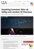 Hawking kommer ikke så tidlig som ønsket til Starmus