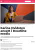 Karina Hvidsten ansatt i Deadline media