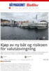 Kjøp av ny båt og risikoen for valutasvingning