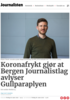 Koronafrykt gjør at Bergen Journalistlag avlyser Gullparaplyen