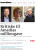 Kritiske til Amedias milliongave