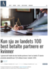 Kun sju av landets 100 best betalte partnere er kvinner
