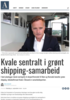 Kvale sentralt i grønt shipping-samarbeid