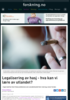 Legalisering av hasj - hva kan vi lære av utlandet?