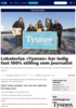 Lokalavisa «Tysnes» har ledig fast 100% stilling som journalist