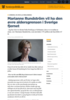 Marianne Rundström vil ha den øvre aldersgrensen i Sverige fjernet