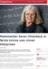 Matematiker Karen Uhlenbeck er første kvinne som vinner Abelprisen