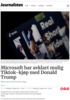 Microsoft har avklart mulig Tiktok-kjøp med Donald Trump
