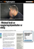 - Minimal bruk av rengjøringskjemikalier er viktig