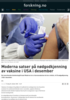 Moderna satser på nødgodkjenning av vaksine i USA i desember