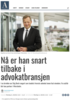 Nå er han snart tilbake i advokatbransjen