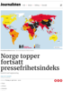 Norge topper fortsatt pressefrihetsindeks