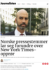 Norske pressestemmer lar seg forundre over New York Times-opprør