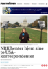 NRK henter hjem sine to USA-korrespondenter