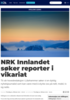 NRK Innlandet søker reporter i vikariat