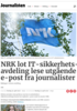 NRK lot IT-sikkerhetsavdeling lese utgående e-post fra journalister