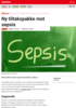 Nyheter Ny tiltakspakke mot sepsis