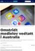 Omstridt medielov vedtatt i Australia
