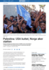 Palestina: USA kuttet, Norge øker støtten