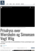Prisdryss over Wiersholm og Simonsen Vogt Wiig