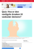 Quiz: Hva er den vanligste årsaken til vaskulær demens?