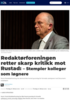 Redaktørforeningen retter skarp kritikk mot Rustad: - Stempler kolleger som løgnere