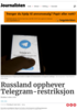 Russland opphever Telegram-restriksjon