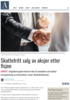 Skattefritt salg av aksjer etter fisjon